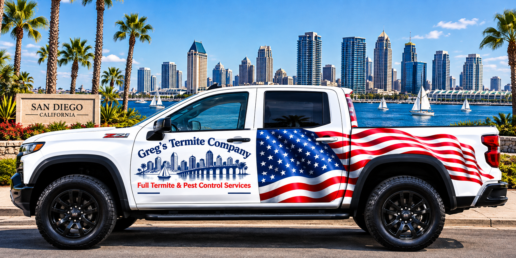 Greg’s Termite Company truck in San Diego